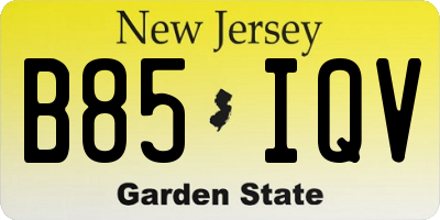 NJ license plate B85IQV