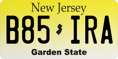 NJ license plate B85IRA