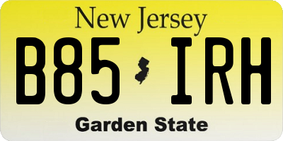NJ license plate B85IRH