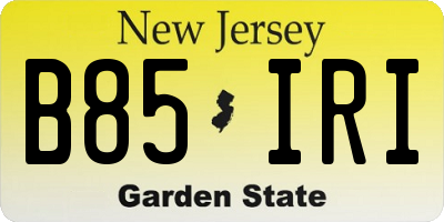 NJ license plate B85IRI
