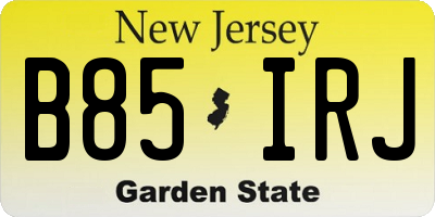 NJ license plate B85IRJ