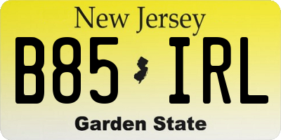 NJ license plate B85IRL