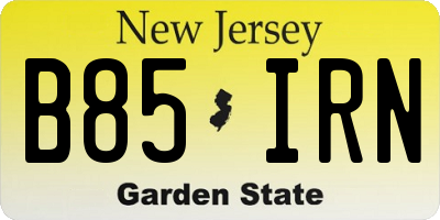 NJ license plate B85IRN