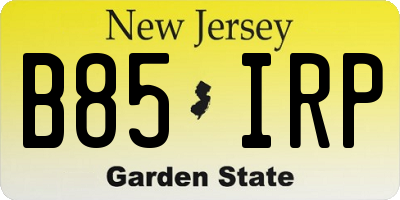 NJ license plate B85IRP