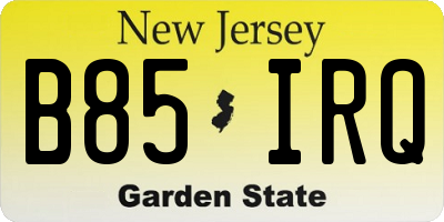 NJ license plate B85IRQ