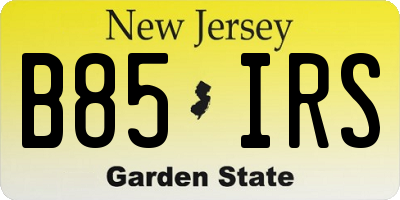 NJ license plate B85IRS