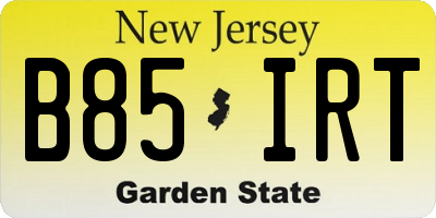 NJ license plate B85IRT