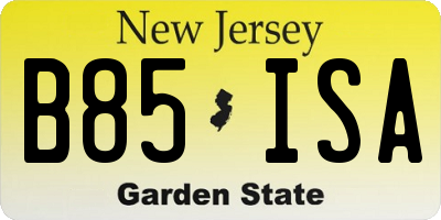NJ license plate B85ISA