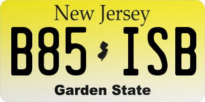 NJ license plate B85ISB