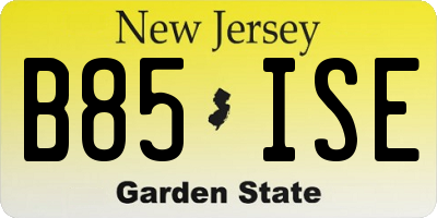 NJ license plate B85ISE