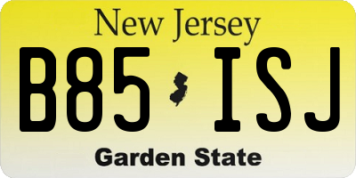 NJ license plate B85ISJ