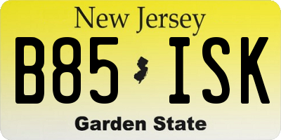 NJ license plate B85ISK