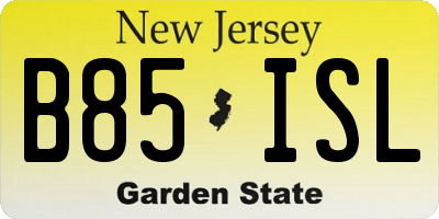 NJ license plate B85ISL