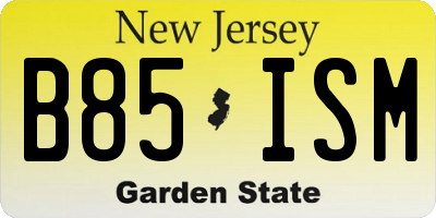 NJ license plate B85ISM