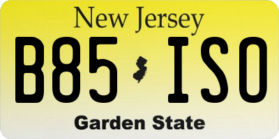 NJ license plate B85ISO