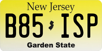 NJ license plate B85ISP