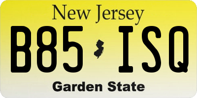 NJ license plate B85ISQ