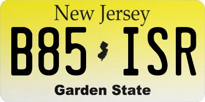 NJ license plate B85ISR