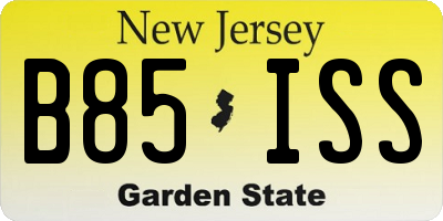 NJ license plate B85ISS