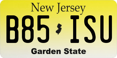NJ license plate B85ISU