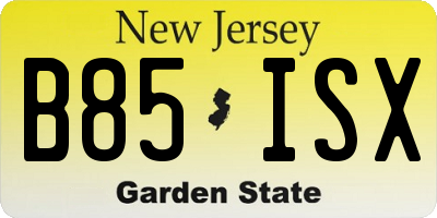 NJ license plate B85ISX