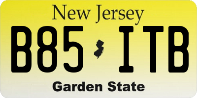 NJ license plate B85ITB