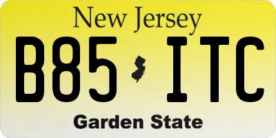NJ license plate B85ITC
