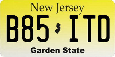 NJ license plate B85ITD