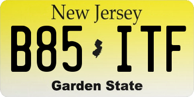 NJ license plate B85ITF