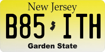 NJ license plate B85ITH