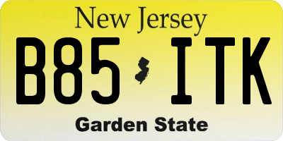 NJ license plate B85ITK