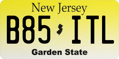 NJ license plate B85ITL