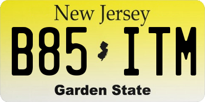 NJ license plate B85ITM