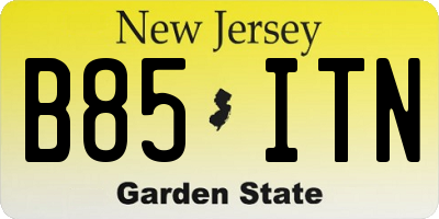 NJ license plate B85ITN