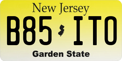 NJ license plate B85ITO