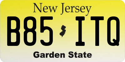 NJ license plate B85ITQ