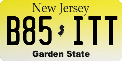 NJ license plate B85ITT