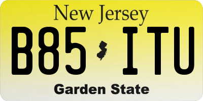 NJ license plate B85ITU