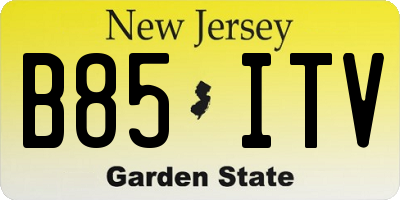 NJ license plate B85ITV