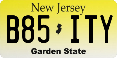 NJ license plate B85ITY