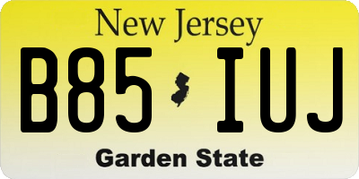 NJ license plate B85IUJ