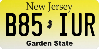 NJ license plate B85IUR