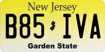NJ license plate B85IVA
