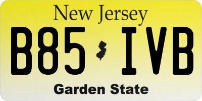 NJ license plate B85IVB
