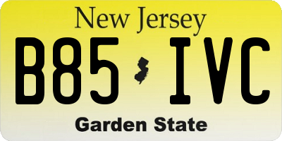 NJ license plate B85IVC
