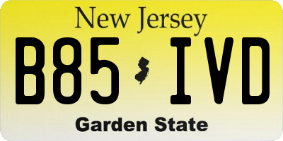 NJ license plate B85IVD