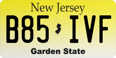 NJ license plate B85IVF
