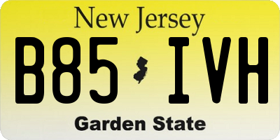 NJ license plate B85IVH