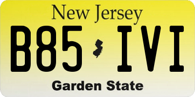 NJ license plate B85IVI