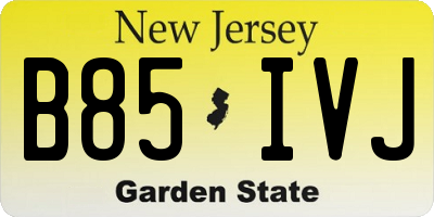 NJ license plate B85IVJ